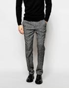 Asos Slim Suit Pants In Monochrome Textured Fabric