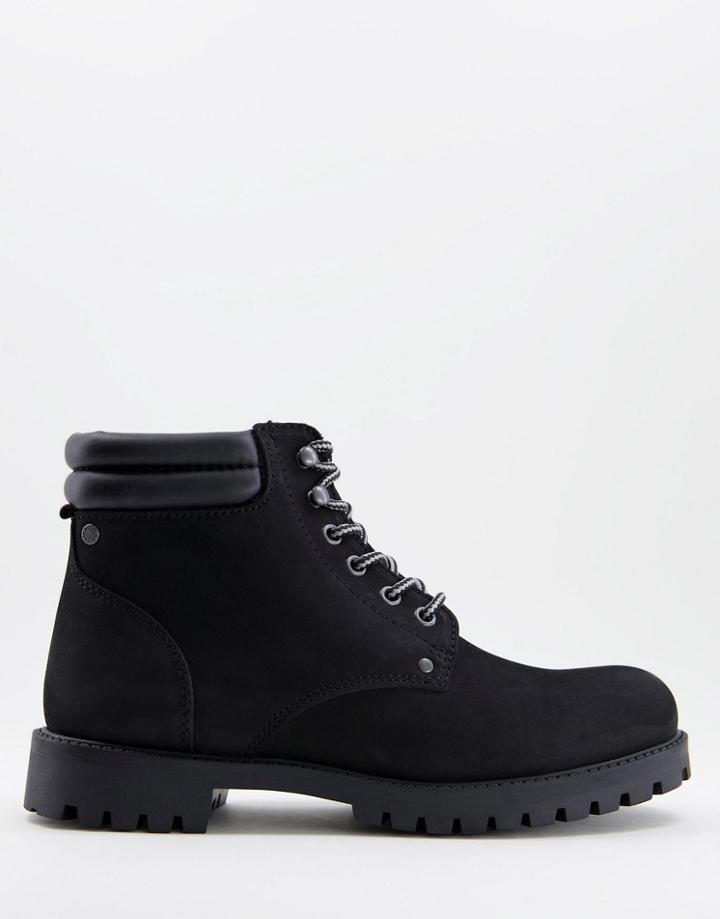 Jack & Jones Nubuk Trucker Boot In Black