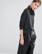 Vero Moda Rollneck Sweater With Split Sides - Gray