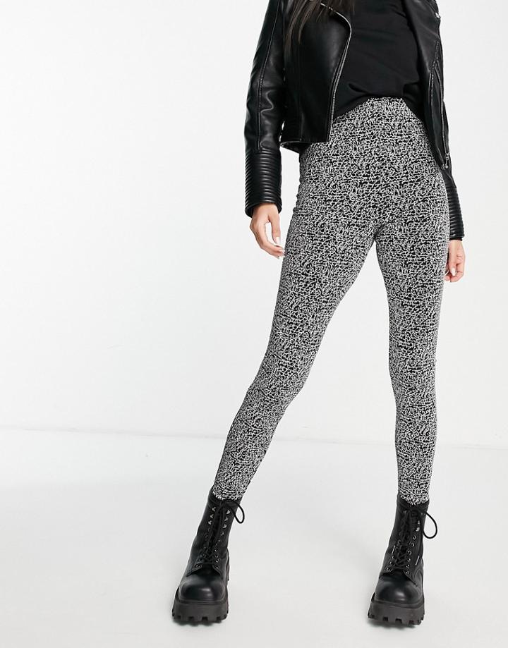 Pieces Sparkle High Waisted Leggings In Black