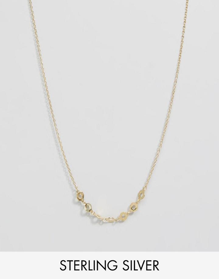 Asos Gold Plated Sterling Silver Circles Necklace - Gold
