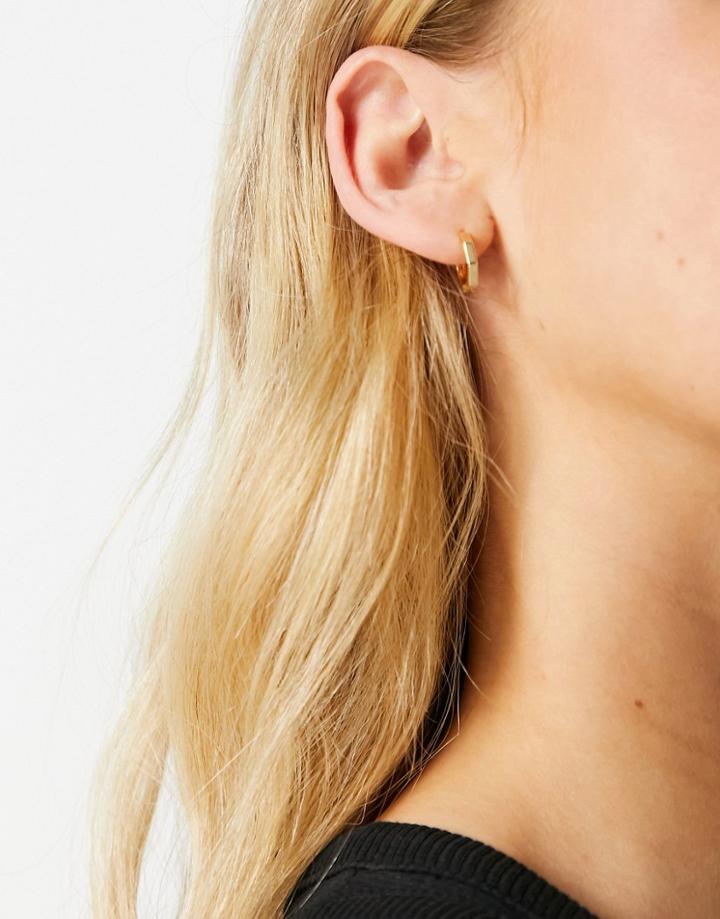 Designb London Hexagon Hoop Earring In Gold