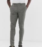 Asos Design Tall Super Skinny Smart Pants In Gray Dog Tooth