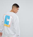 Crooked Tongues Sweatshirt With Back Print In Gray Marl - Gray