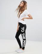 Only Graphic Statement Leggings - Black