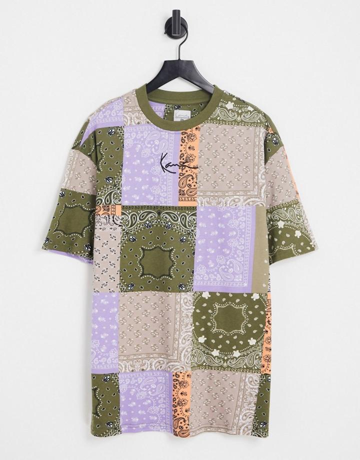 Karl Kani Small Signature T-shirt In Patchwork Paisley - Part Of A Set-multi
