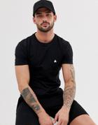 Asos Design Organic Muscle Fit T-shirt With Crew Neck And Triangle Logo In Black - Black