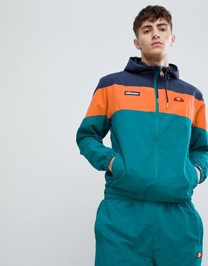 Ellesse Mattar Block Paneled Track Jacket In Green - Green