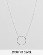 Monki Sterling Silver Circle Pendant Necklace - Silver