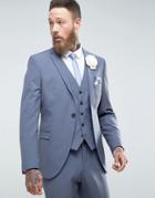 Selected Homme Slim Wedding Suit Jacket With Stretch - Blue