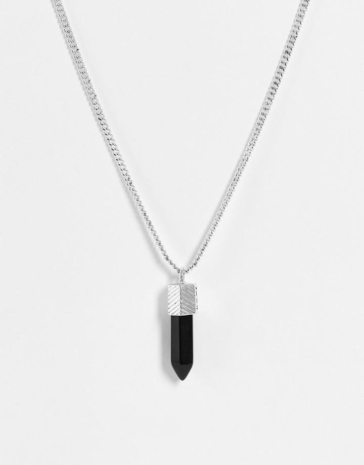Icon Brand Stone Prism Pendant Necklace In Silver