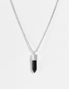 Icon Brand Stone Prism Pendant Necklace In Silver