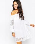 Max C Long Sleeve Beach Dress - White