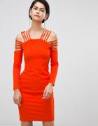 Forever Unique Strappy Shoulder Dress - Red