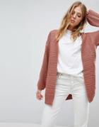 Brave Soul Alfie Cardigan With Balloon Sleeves - Pink