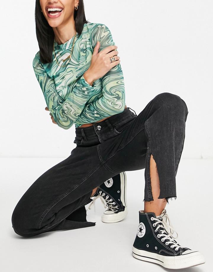 Urban Revivo Straight Leg Jeans In Black