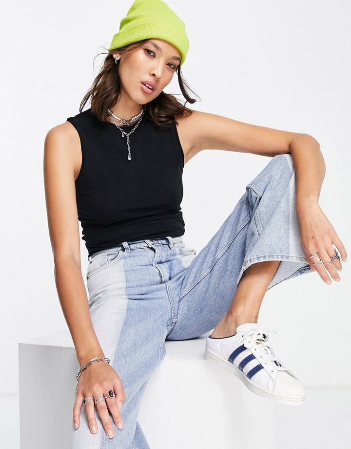 Topshop Clean Tank In Black