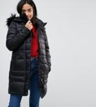 Vero Moda Petite Down Padded Parka With Faux Fur Hood - Black