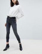 Pieces Cropped Mid Rise Skinny Jean - Black