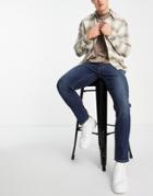 Hollister Slim Tapered Jeans In Mid Blue Wash