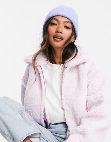 Asos Design Chunky Beanie With Deep Cuff In Blue-blues