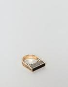 Asos Geometric Ring With Gold Emboss - Gold