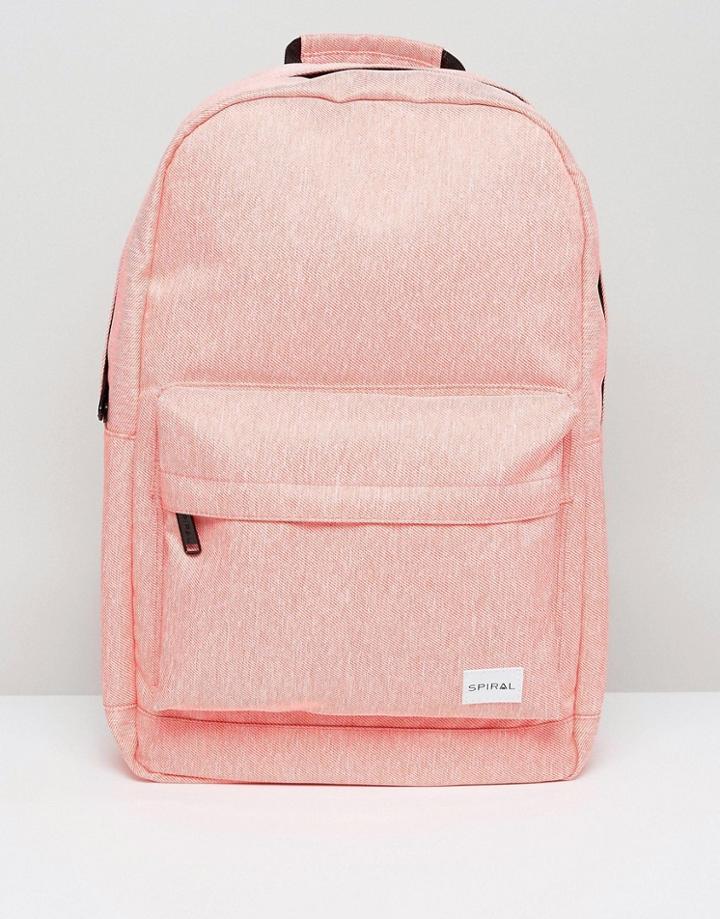 Spiral Backpack In Apricot Marl - Pink