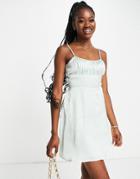 Hollister Satin Mini Dress In Mint Green