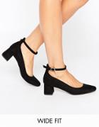 New Look Wide Fit Suedette Block Heel - Black