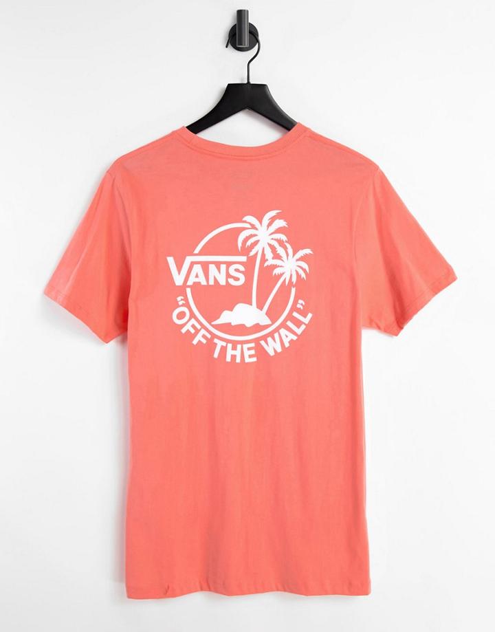 Vans Mini Dual Palm Ii Back Print T-shirt In Coral-orange