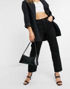 Selected Femme Kate Straight Leg Jeans With High Waist In Black