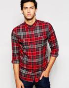 Selected Homme Brushed Check Shirt - Red