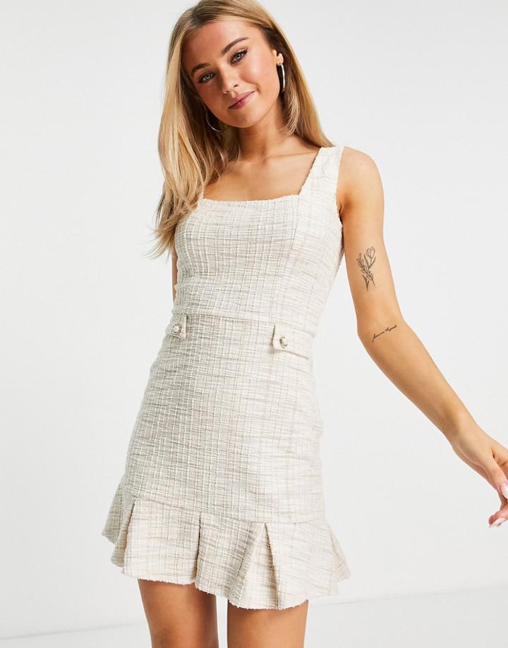 Miss Selfridge Boucle Pinny Dress In Pink