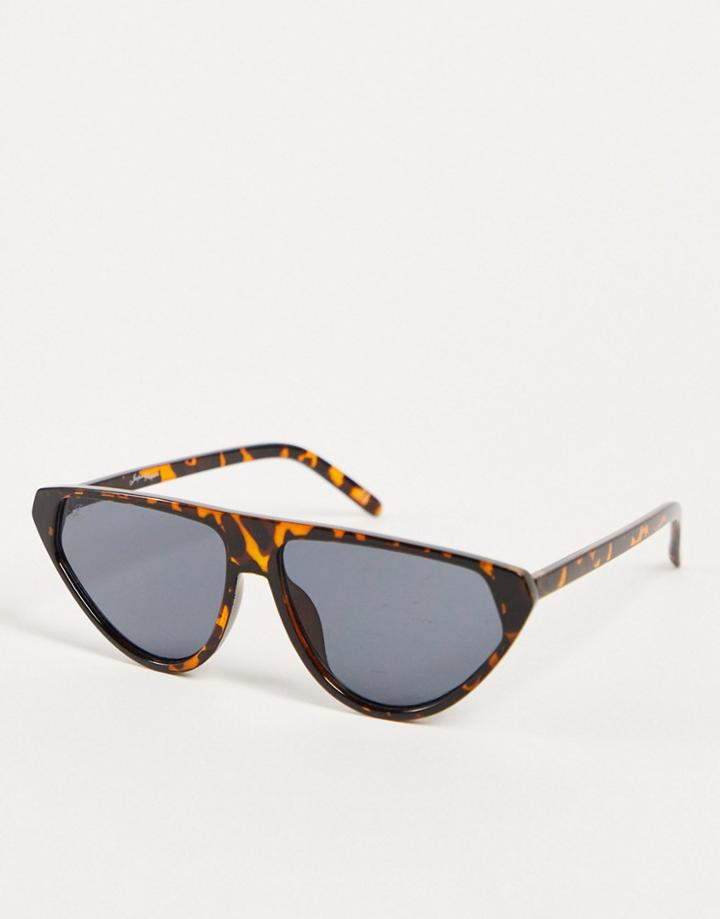 Jeepers Peepers Triangle Lens Sunglasses In Green Tortoise-brown