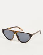 Jeepers Peepers Triangle Lens Sunglasses In Green Tortoise-brown