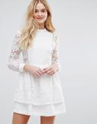 The English Factory Lace Skirt Layered Dress - White