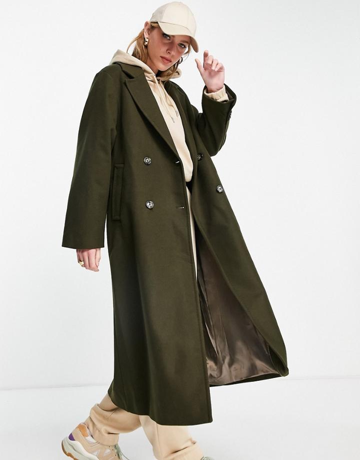 Mango Longline Tailored Coat In Brown
