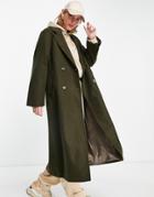 Mango Longline Tailored Coat In Brown