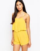 Ax Paris Overlay Playsuit - Yellow