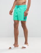 Hollister Solid Plain Swim Shorts - Green