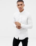 Burton Menswear Skinny Oxford Shirt With Stretch - White