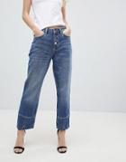 Mango Straight Leg Crop Jean - Blue