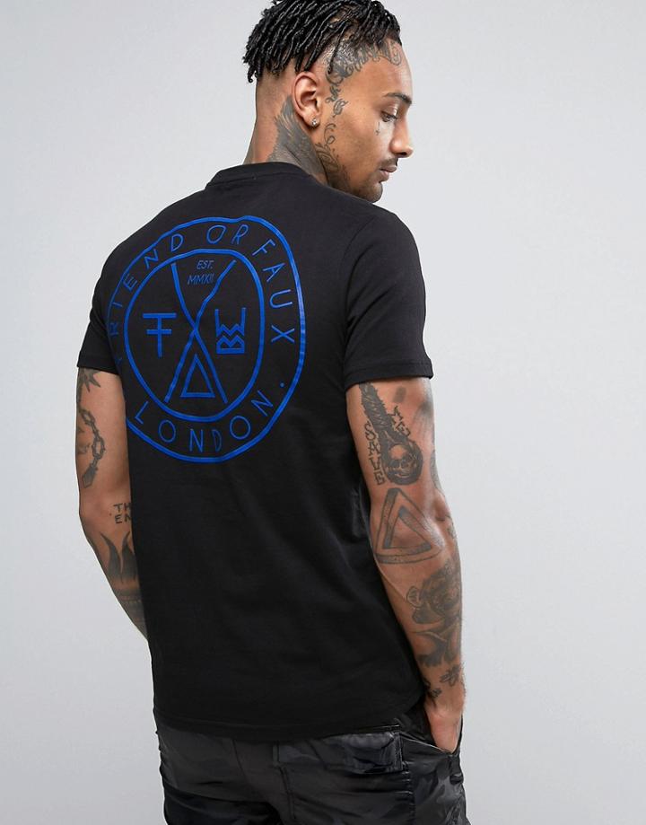 Friend Or Faux Avalon Back Print T-shirt - Black