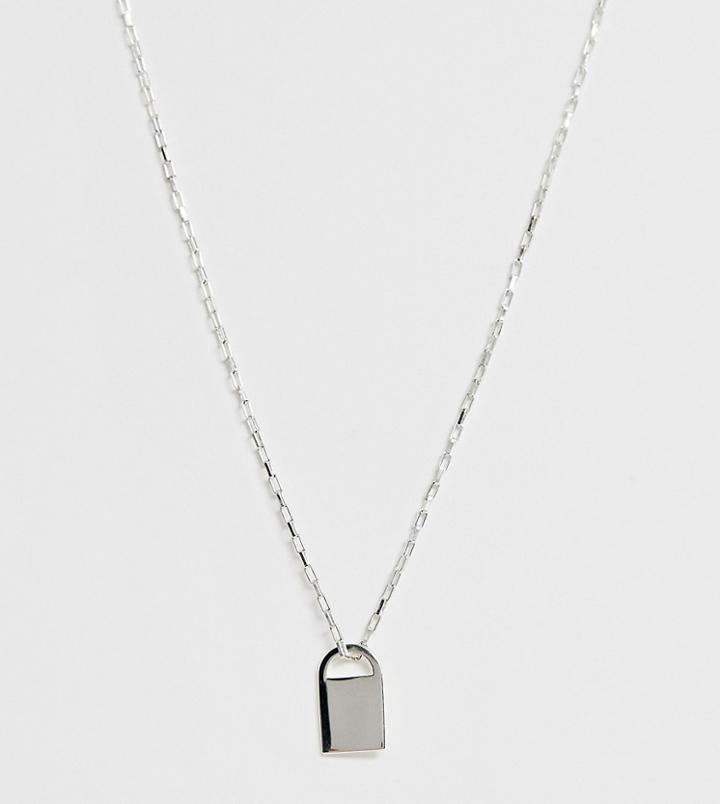 Astrid & Miyu Sterling Silver Padlock Necklace - Silver