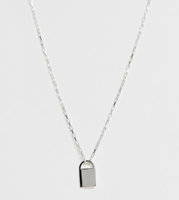 Astrid & Miyu Sterling Silver Padlock Necklace - Silver
