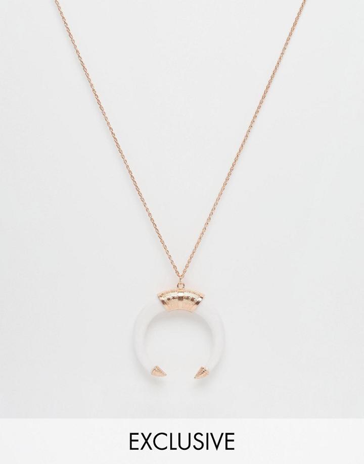 Reclaimed Vintage Horn Necklace - Gold