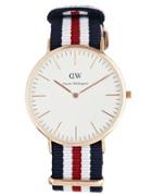Daniel Wellington Canterbury Rose Gold Canvas Strap Watch - Navy/white/red