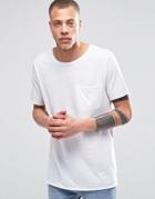 Weekday Spirit Longline Pocket T-shirt In White - White