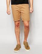 Asos Skinny Chino Shorts In Soft Tan - Doe