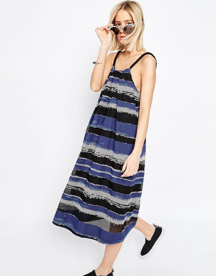 Asos White Gingham Rope Detail Sundress - Multi